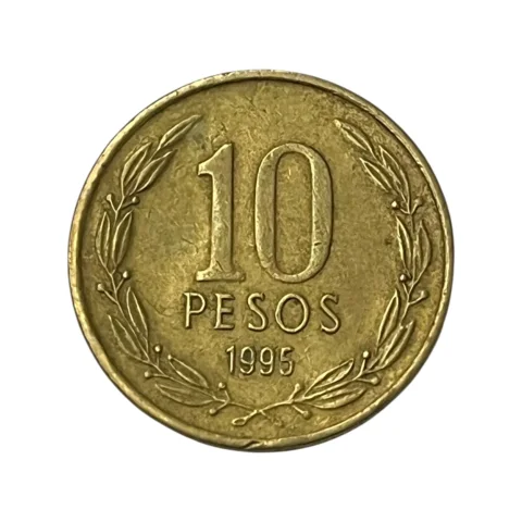 Moeda Chile 10 Pesos 1995 - MBC - KM# 228 - frente