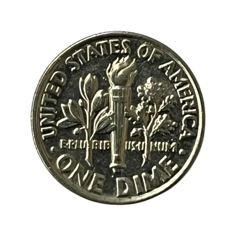 Moeda Estados Unidos 10 Cents Dólar - One Dime 1988 - Roosevelt - Letra P - MBC - KM# 195a - verso