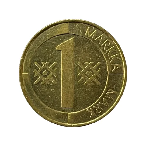 Moeda 1 Markka Mark 1996 Finlândia Suomi - MBC - KM# 76 - verso