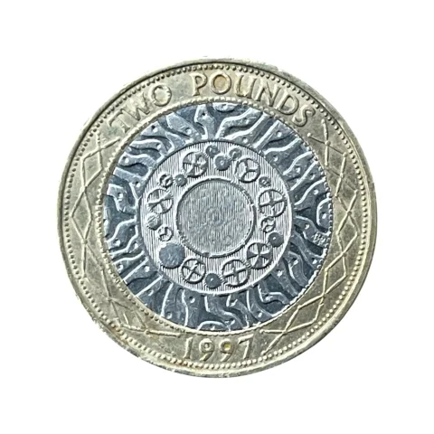 Two Pounds - 2 Libras - 1997 - Rainha Elizabeth - MBC - KM# 976 - verso