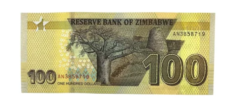 Cédula 100 Dólares 2023 Zimbábue - FE - P-106br - frente