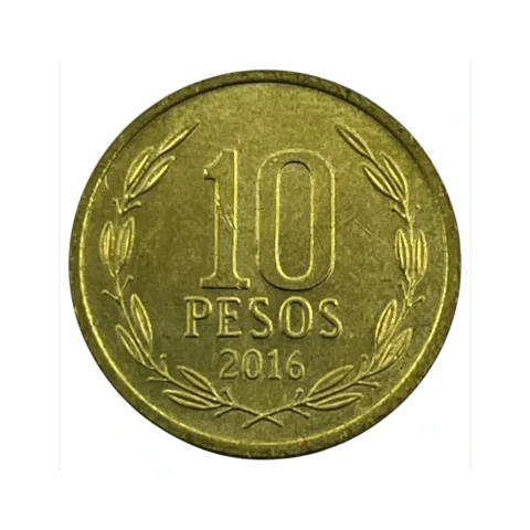 Moeda Chile 10 Pesos 2016 - MBC/SOBERBA - KM# 228 - frente