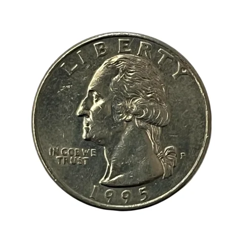 Moeda Estados Unidos - 25 Cents Quarter Dólar - 1995 - Águia - Letra P - MBC - KM# 164a - frente