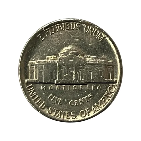 Moeda Estados Unidos 5 Cents Dólar - 1985 - Jefferson Nickel - Letra P - MBC - KM# A192 - verso