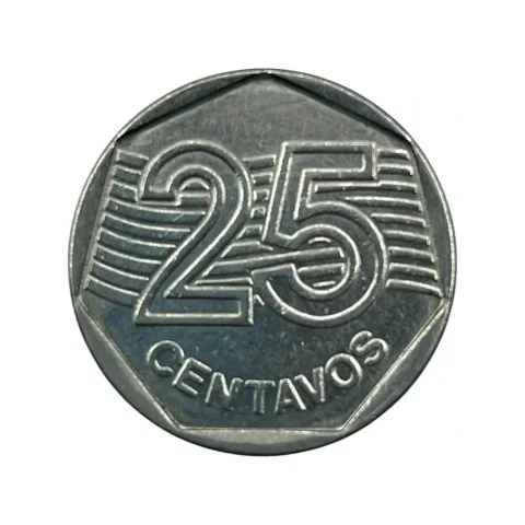 25 centavos - 1995 - Plano Real - Primeira Família - Efígie - frente