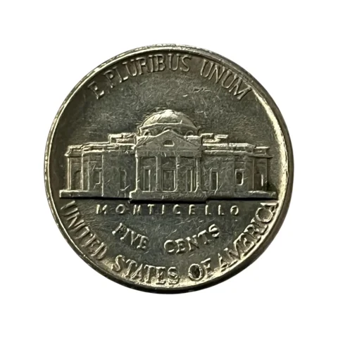 Moeda Estados Unidos 5 Cents Dólar - 1986 - Jefferson Nickel - Letra P - MBC - KM# A192 - verso
