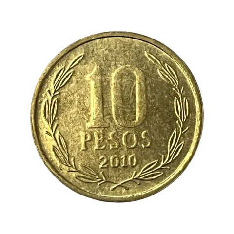 Moeda Chile 10 Pesos 2010 - MBC - KM# 228 - frente