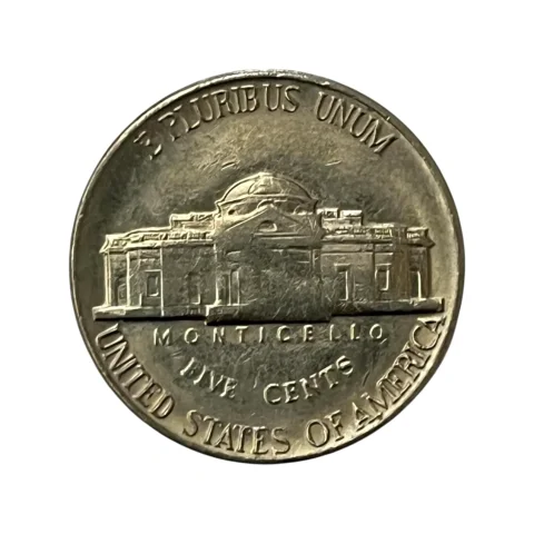 Moeda Estados Unidos 5 Cents Dólar - 1983 - Jefferson Nickel - Letra P - MBC - KM# A192 - verso