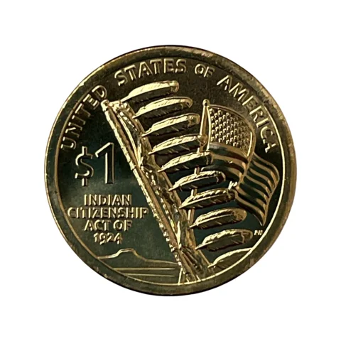 Moeda Estados Unidos - 1 Dollar - 2024 - PH - INDIAN CITIZENSHIP ACT OF 1924 - SOBERBA - KM# 399 - frente