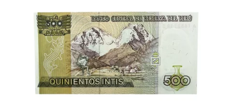 Cédula 500 Intis 1987 Perú - FE - P-134b - verso