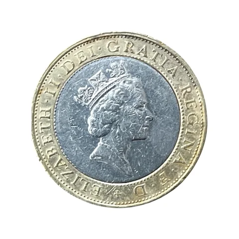 Two Pounds - 2 Libras - 1997 - Rainha Elizabeth - MBC - KM# 976 - frente