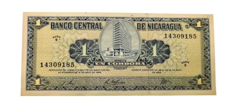 Cédula 1 Córdoba Nicarágua - 1968 - MBC+ P-115a - verso