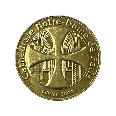 Medalha Tourist Tokens França 2007 - Catedral de Notre Dame de París -MBC - frente