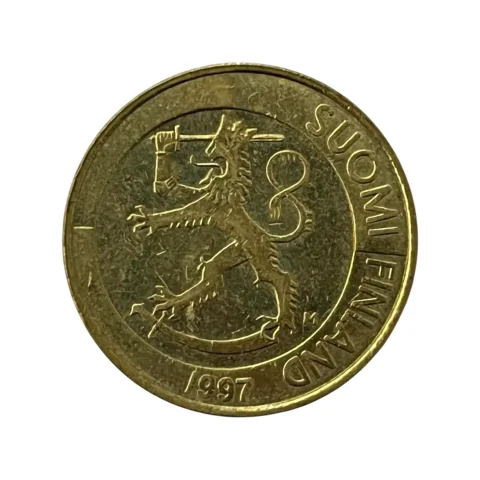 Moeda 1 Markka Mark 1997 Finlândia Suomi - MBC - KM# 76 - frente