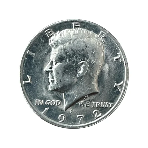 Half Dólar - 1972 - Kennedy - Letra D - SOBERBA - KM# 202b - frente
