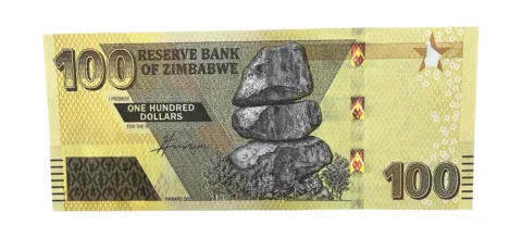 Cédula 100 Dólares 2023 Zimbábue - FE - P-106br - verso