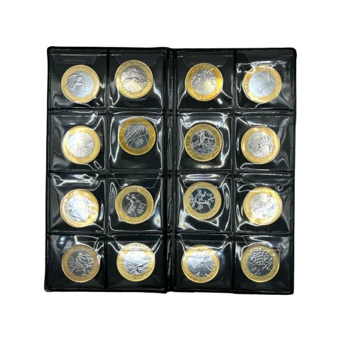 Moedas das Olímpiadas do Brasil Coleção Completa 17 moedas - Bandeira Olimpica + 14 modalidades + 2 Mascotes - MBC - verso