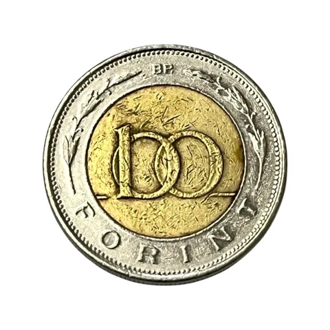Moeda 100 Florin Hungria 1997 - BIMETÁLICA - MBC - KM# 721 - verso