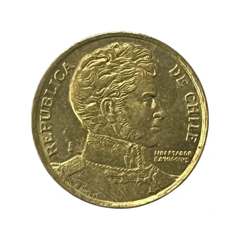 Moeda Chile 10 Pesos 2009 - MBC - KM# 228 - verso