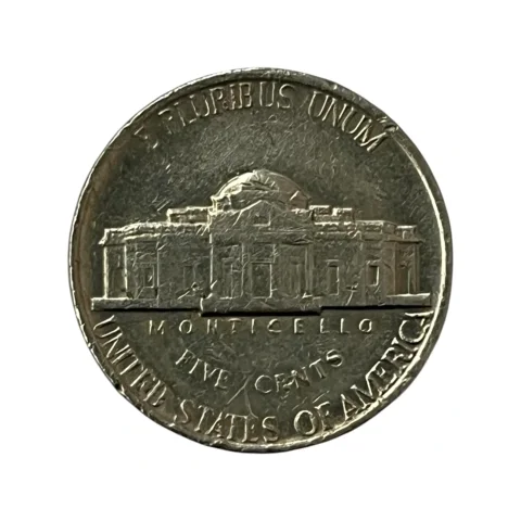 Moeda Estados Unidos 5 Cents Dólar - 1981 - Jefferson Nickel - Letra P - MBC - KM# A192 - verso