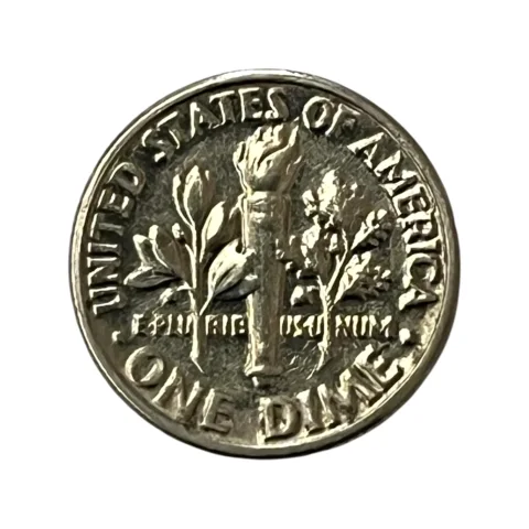 Moeda Estados Unidos 10 Cents Dólar - One Dime 1989 - Roosevelt - Letra P - MBC - KM# 195a - verso