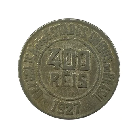 Moeda 400 Réis 1927 Brasil - Cupro-Níquel - MBC - KM# 520 - frente