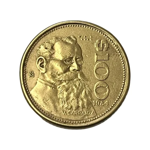 Moeda 100 Pesos México 1984 - Venustiano Carranza - MBC+ KM# 493 - frente