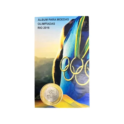 Álbum com Coleção Completa 17 Moedas das Olimpíadas Rio 2016 - MBC - frente