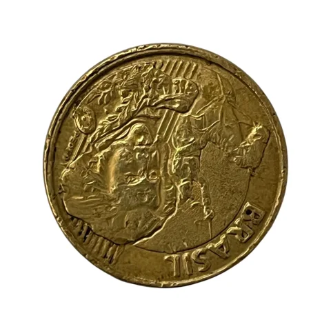 Moeda 10 Centavos Brasil 2001 - ANÔMALA / ERRO - Reverso Invertido - verso
