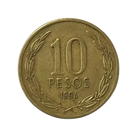 Moeda Chile 10 Pesos 1994 - MBC - KM# 228 - frente