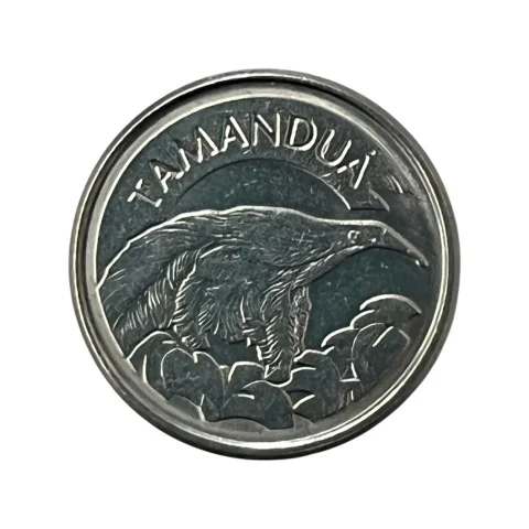 Moeda 10 Cruzeiros Reais Brasil 1993 - Aço inox - Fauna Brasileira Tamanduá - MBC+ V-432 - KM# 628 - verso