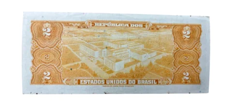 Cédula 2 Cruzeiros 1944 - Brasil - AUTOGRAFADA MBC/SOBERBA - C-014 / P-133 - verso