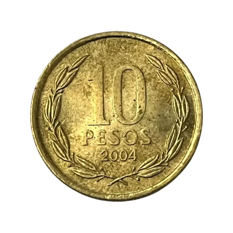 Moeda Chile 10 Pesos 2004 - MBC - KM# 228 - frente