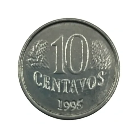 10 centavos - 1995 - Plano Real - Primeira Família - Efígie - frente
