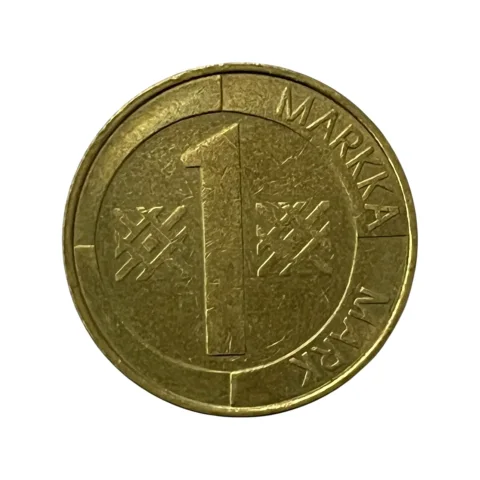 Moeda 1 Markka Mark 1993 Finlândia Suomi - MBC - KM# 76 - verso