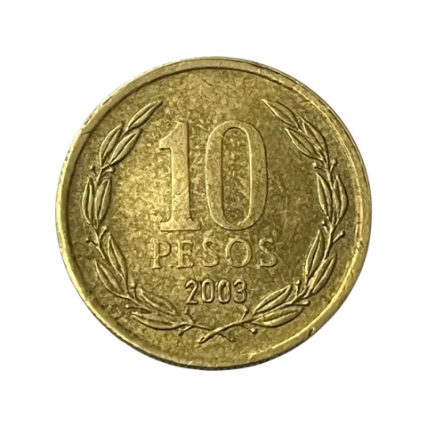 Moeda Chile 10 Pesos 2003 - MBC - KM# 228 - frente