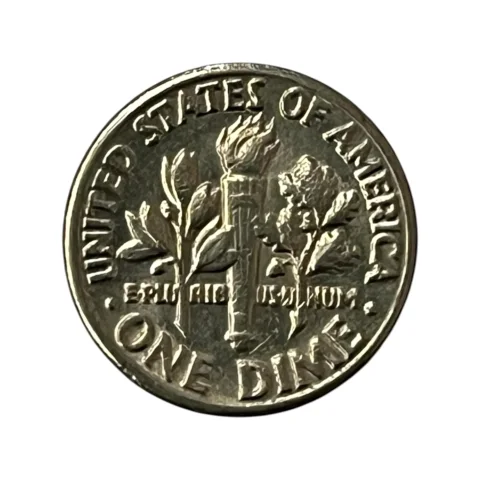 Moeda Estados Unidos 10 Cents Dólar - One Dime 1983 - Roosevelt - Letra D - MBC - KM# 195a - verso