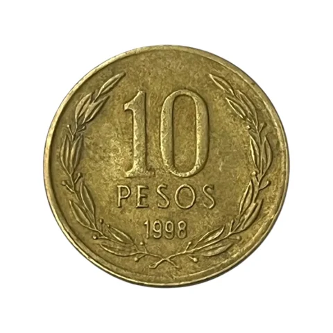 Moeda Chile 10 Pesos 1998 - MBC - KM# 228 - frente
