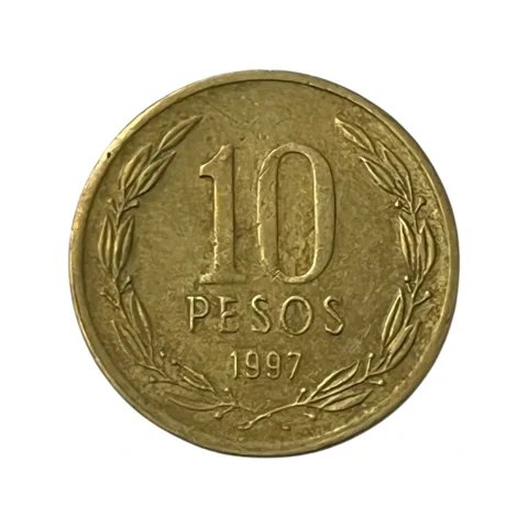 Moeda Chile 10 Pesos 1997 - MBC - KM# 228 - frente