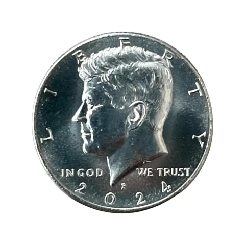 Moeda Half Dólar Estados Unidos 2024 Kennedy - Letra P - SOBERBA - KM# A202b - frente