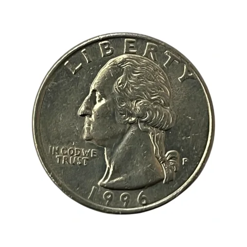 Moeda Estados Unidos - 25 Cents Quarter Dólar - 1996 - Águia - Letra P - MBC - KM# 164a - frente