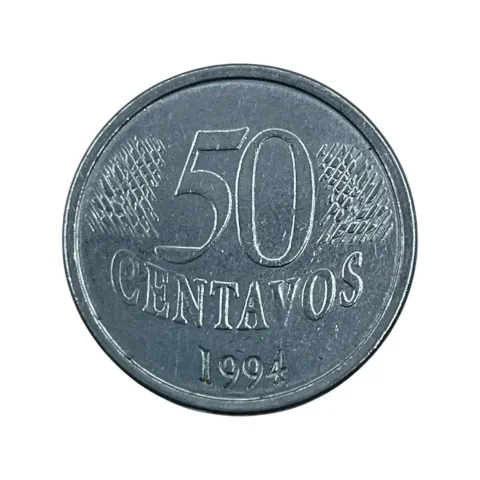 50 centavos - 1994 - Plano Real - Primeira Família - Efígie - frente