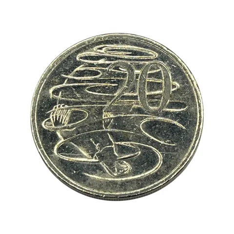 Moeda 20 Cents - Austrália - 2021 - Rainha Elizabeth - SOBERBA - UC# 3 - verso