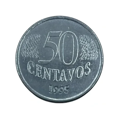 50 centavos - 1995 - Plano Real - Primeira Família - Efígie - frente