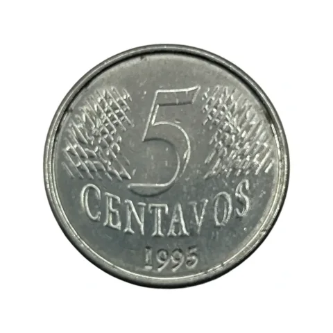 5 centavos - 1995 - Plano Real - Primeira Familia - Efígie - frente