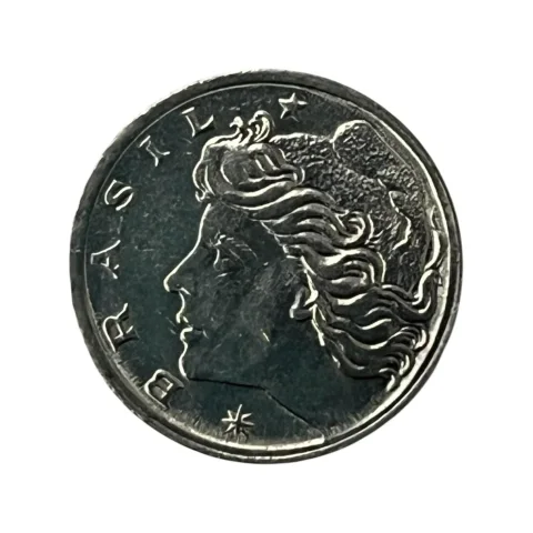 Moeda 1 Centavo Brasil 1969 - Aço Inox - SOBERBA - V-288 - KM# 575.1 - verso