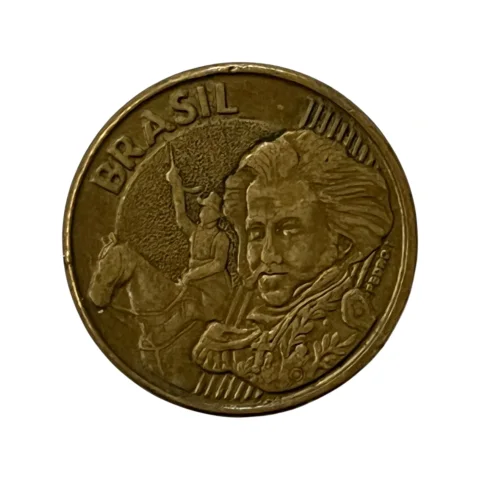 Moeda 10 Centavos Brasil 2005 - ANÔMALA / ERRO - Ponto no Zero - verso