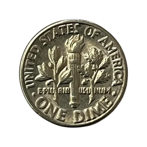 Moeda Estados Unidos 10 Cents Dólar - One Dime 1984 - Roosevelt - Letra D - MBC - KM# 195a - verso