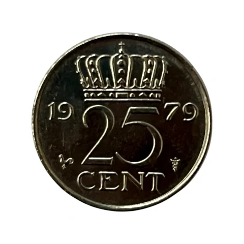 Moeda 25 Cent 1979 Paises Baixos - HOLANDA - MBC - KM# 183 - frente