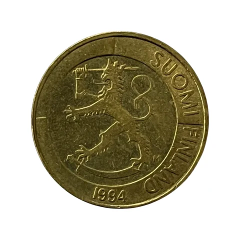 Moeda 1 Markka Mark 1994 Finlândia Suomi - MBC - KM# 76 - frente